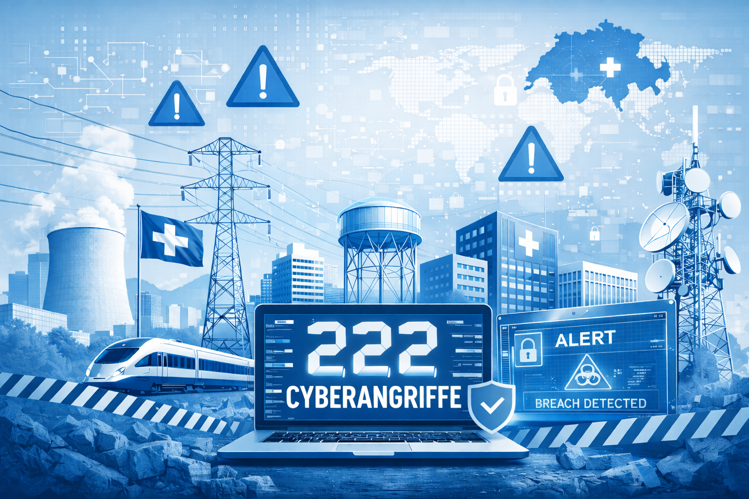 Angriffe auf kritische Infrastrukturen Das BACS verzeichnet 2025 insgesamt 222 Meldungen Angriffe auf kritische Infrastrukturen